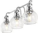 JONATHAN Y JYL7405A Shirley 24" 3-Light Metal/Bubbled Glass Vanity Light Contemporary Transitional 2200K Edison 25W Bulbs Included for Bathroom Hallway Living Room Bedroom Mirror Cabinet, Chrome