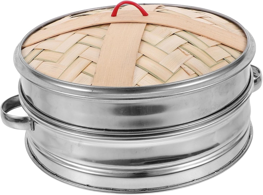 ABOOFAN 1set Kitchen Food Steamer of Double Ear Bamboo Steamer Lid for Dumplings and Buns and Cooking Utensils for Cooking Random Style