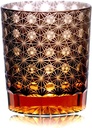 JINZHI Edo Kiriko Hand Carved Drinking Glass Tumbler Amber Black Whisky Glasees for Hotel Home Drinking glasses For Bourbon Cocktail Glasses With Gift Box
