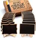 Mini Chalkboard Signs, 20 Pack Framed Small Chalk Board Food Labels with Easel Stand for Party Buffet or Wedding Celebration, Wooden Blackboard as Place Cards for Table Setting or Numbers