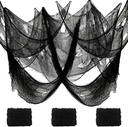 3 Pack Halloween Decorations Creepy Cloth, 120 x 30 Inch Black Creepy Gauze for Decor, Halloween Decoration, Scary Spooky Decor for Outdoor, Indoor, Cauldron, Tree, Wall