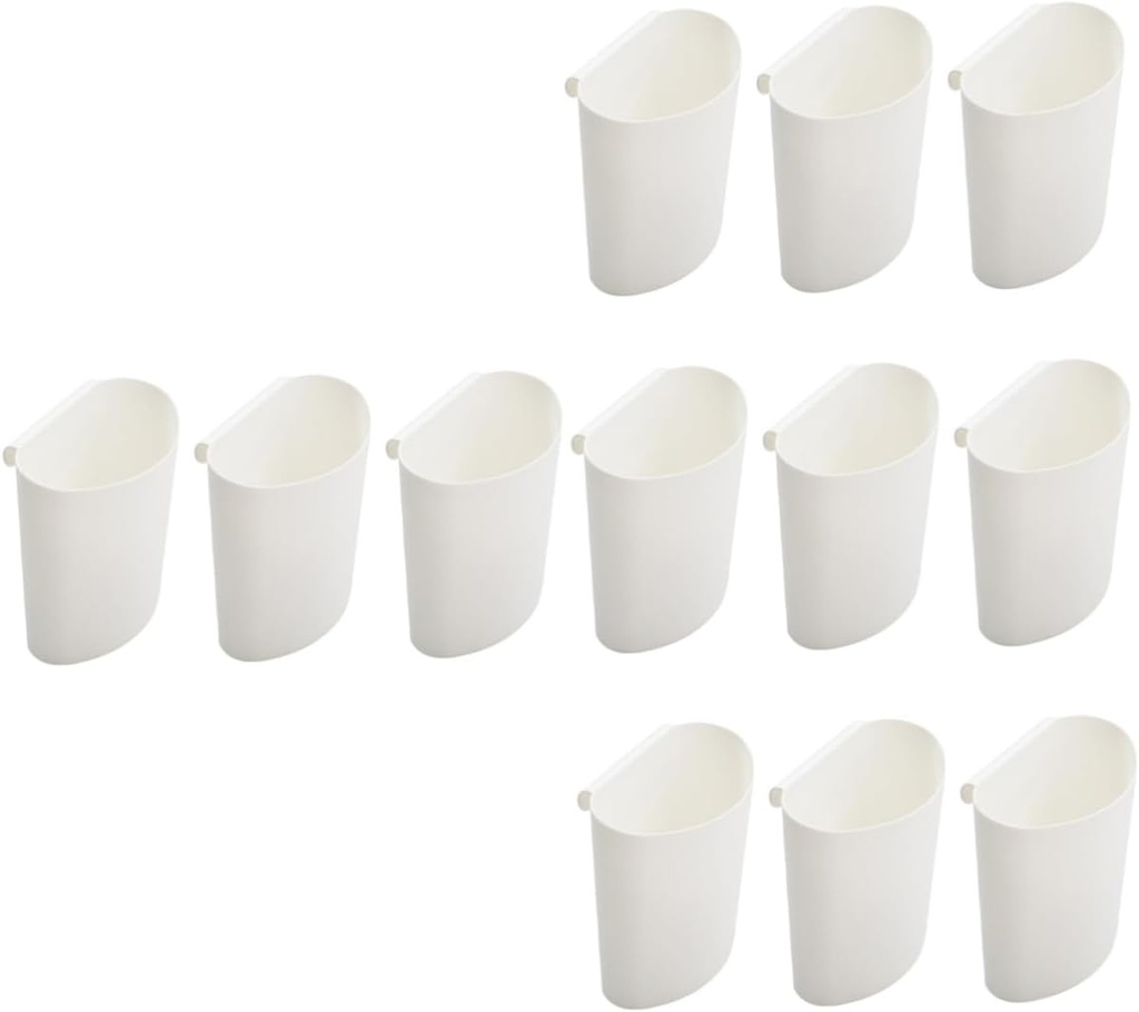 12pcs Hanging Storage Baskets for Rolling Cart Compact Waste and Utility Organizer for Beauty Tools Kitchen Utensils and More White Design