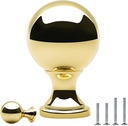 4 Pack Polished Gold Ball Cabinet Knobs 1 Inch/25mm Diameter Zinc Alloy Shiny Gold Knobs for Dresser Drawers Polished Brass Kitchen Cupboard Bathroom Furniture Hardware