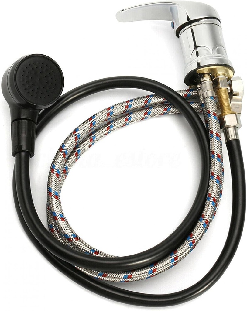 Tookie Water Faucet Set, Zinc Alloy Salon Shampoo Bowl Faucet and Sprayer Kit with Spray Hose, Home Durable Salon Spa Hot Cold Mixer Shower Shampoo Bowl Replacement Part Set