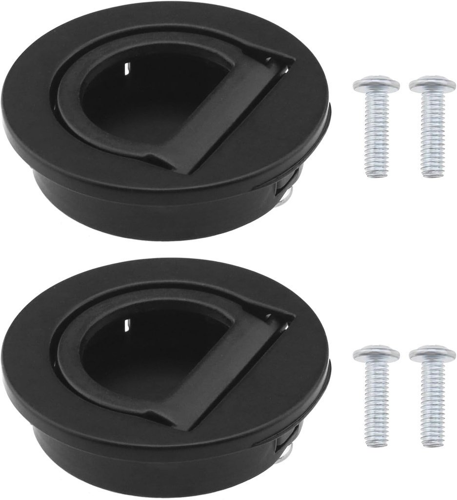 ECSiNG 2PCS Recessed Handles Zinc Alloy Flush Ring Pulls with Screws Invisible Door Knob for Cabinet Drawer Locker Door Boat/Yacht/Car Floor Hatch 40mm OD
