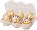 PME Pack of 3 Reusable Plastic Cupcake Container Carrier Boxes (6 cavities)