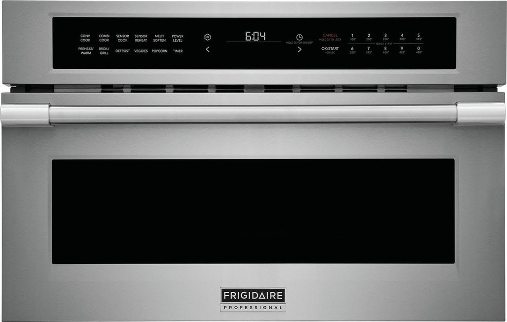 Frigidaire Professional .30 in. Electric Built-in Microwave in Stainless Steel with Convection Bake Technology and Drop-Down Door PMBD3080AF