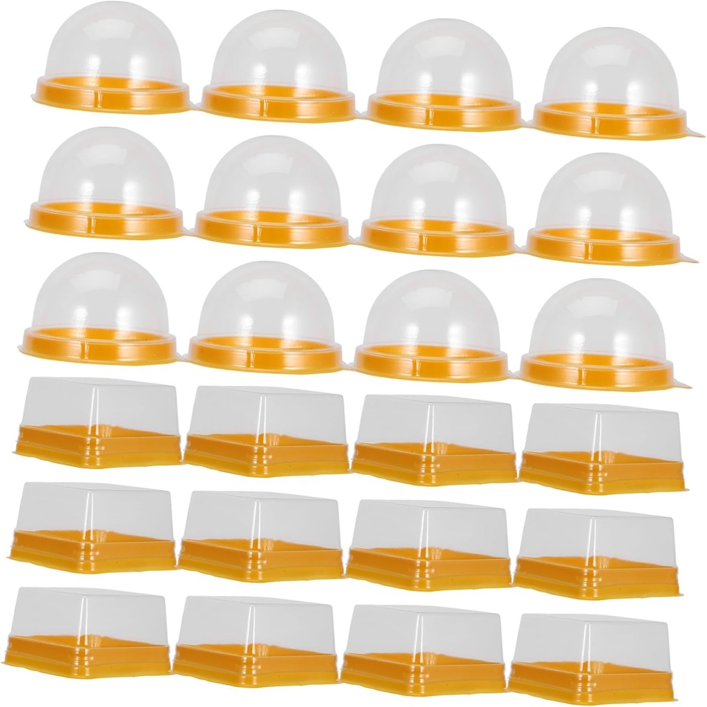 Garneck 100Pcs Moon Cake Wrapping Boxes Egg Yolk Puff Storage Box Simple Design for Home Baking Stable Bottom for Desserts Bakery Supplies