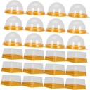 Garneck 100Pcs Moon Cake Wrapping Boxes Egg Yolk Puff Storage Box Simple Design for Home Baking Stable Bottom for Desserts Bakery Supplies