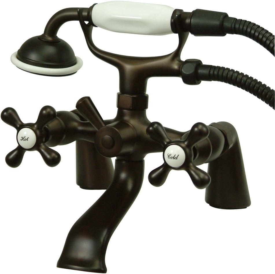 Kingston Brass KS267ORB Kingston Clawfoot Tub Faucet with Hand Shower, Oil Rubbed Bronze