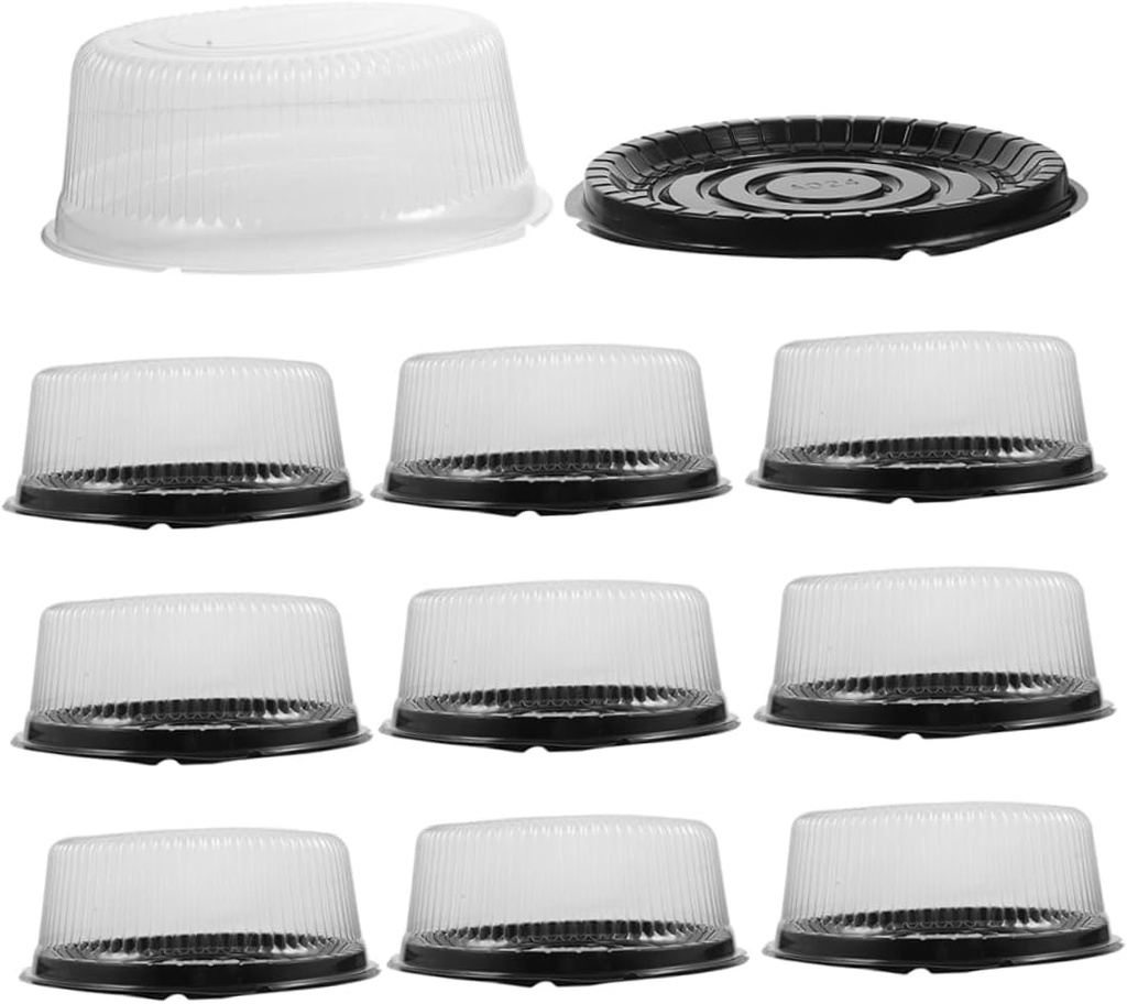 20pcs Plastic Cake Carrying Boxes with Lids Round Bakery Containers for Cakes Desserts and Pastries Reusable and for Shops Bakeries and Home Use