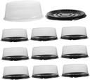 20pcs Plastic Cake Carrying Boxes with Lids Round Bakery Containers for Cakes Desserts and Pastries Reusable and for Shops Bakeries and Home Use