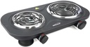 1500W Double Electric Burner - Portable Electric Stove with Adjustable Thermostat & Non-Skid Feet