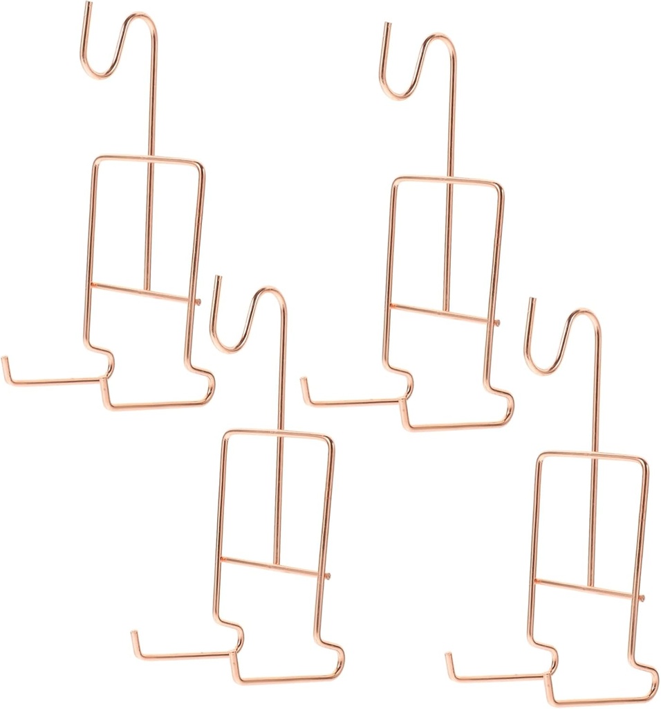 OUNONA 8pcs Metal Coffee Mug Organizer Rack Stylish Display Stand for Tea Cup and Saucer Storage Rose Gold Design for Kitchen Office and Coffee Shop