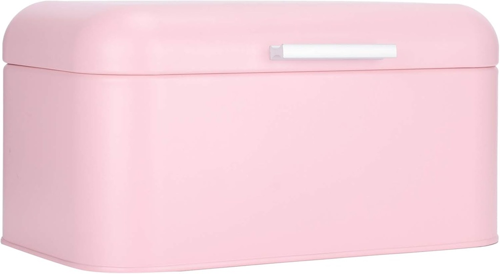 JTLB Pink Iron Bread Container Organizer Retro Household Kitchen Storage Case
