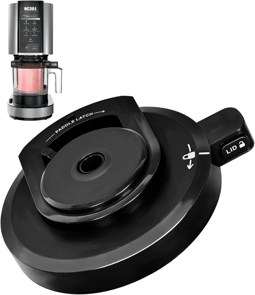 NC301 Outer Bowl Lid Compatible with Ninja Creami Ice Cream Maker NC299AMZ/NC300 Series, Reusable Ice Cream Maker Machine Cover Replacement Parts Accessories for Ninja CREAMi