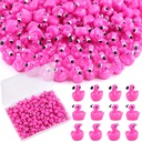 110PCS Mini Resin Animals Cute Rose Pink Tiny Flamingo Ducks, Miniature Figures to Hide, Small Animal Accessories Bulk for Topper Garden Dollhouse Landscape Aquarium Ornaments DIY Crafts & Decor