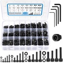 1600PCS Metric Screw Assortment M2 M3 M4 M5, Grade 12.9 Alloy Steel Metric Bolts and Nuts Assortment Kit, Hex Socket Head Cap Metric Machine Screws Nuts and Bolts and Flat&Lock Washers Set