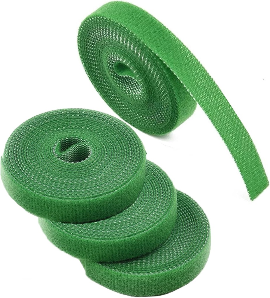 IFNOW Hook and Loop Cable Ties Reusable Fastening Tape Garden Tie Strap Plant Supports Gentle on Plants Plant Ties Garden Tape (Green, 0.8''/16FT, 4PCS)