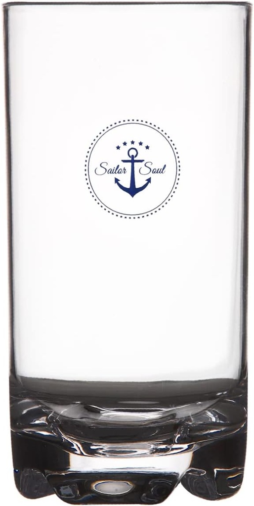 BLACK FOREST DECOR Anchor Cobalt Beverage Glass - Set of 6