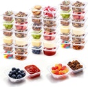 Condiment Containers With Lids, 20 Set Disposable Double Compartment Plastic Sauce Cups With Lids, Condiment Cups, Meal Prep Containers For Lunch Box, Snack,Take-Out Sauces, Salad Dressing,Dips
