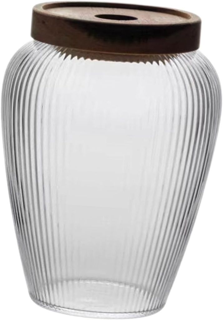 Cabilock Glass Tea Canister Airtight Lid Multi-functional Storage Jar for Coffee Beans Tea Sugar and Kitchen Seasonings and Design for Easy Visibility