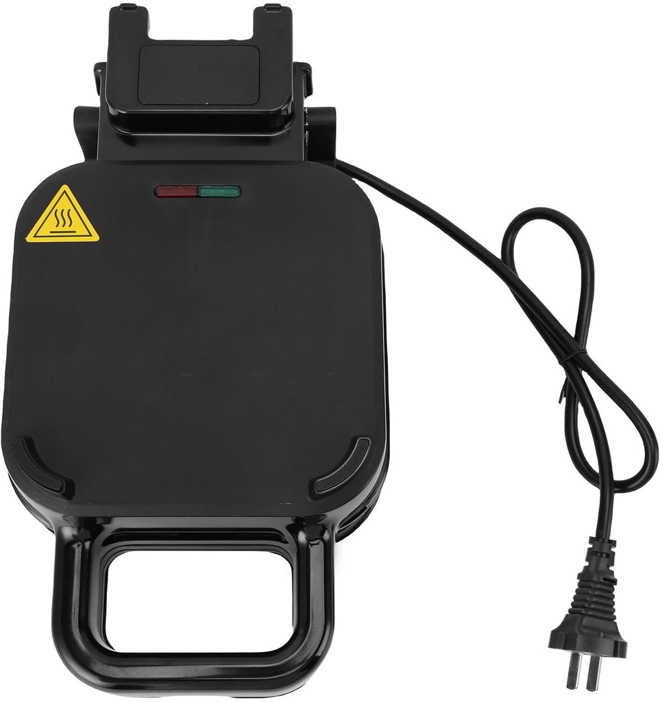 Stuffed Waffle Maker, 800W Deep Pocket Non Stick Waffle Iron Mini Waffles Maker Double Sided Breakfast Waffle Machine for Quick Cooking, Black