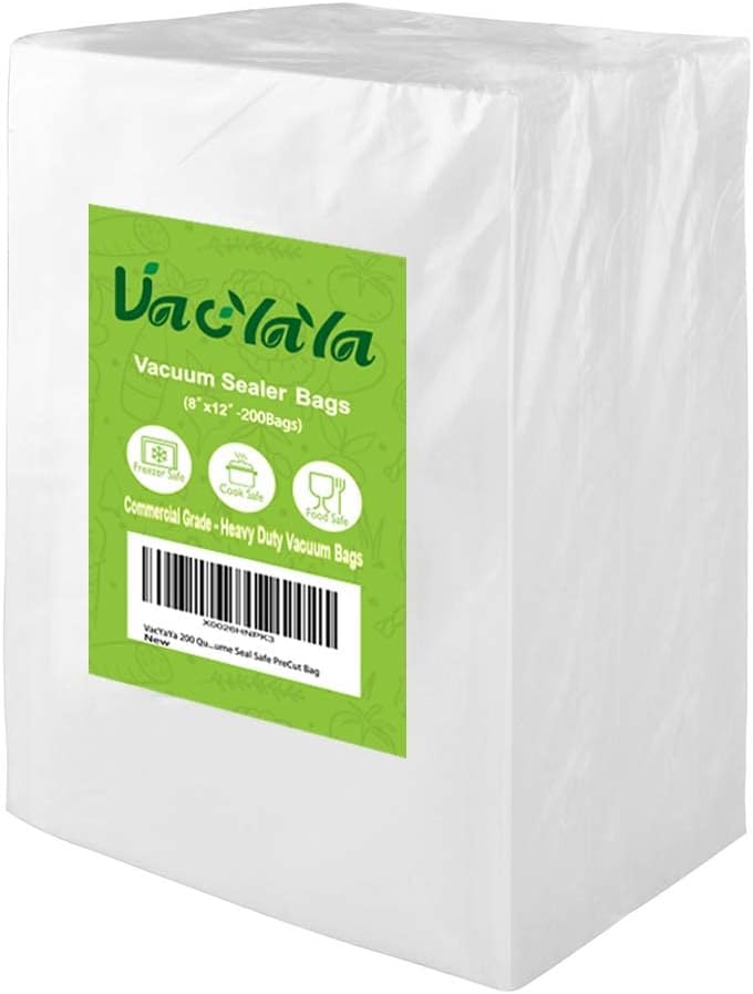 VacYaYa 200 Quart Size 8 x 12 Inch Vacuum Sealer Freezer Storage Machine Bags for Food,Vac Seal a Meal Bags with BPA Free Sous Vide Vaccume Seal Safe PreCut Bag