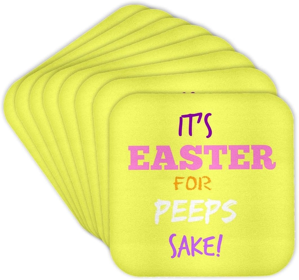 3dRose Its Easter for Peeps Sake - Soft Coasters, Set of 8 (CST_218818_2)