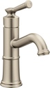 Moen Belfield Brushed Nickel One-Handle Bathroom Sink Faucet with Drain Assembly and Optional Deckplate, 6402BN