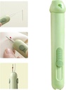 Upgraded 3 in 1 Automatic Needle Threaders Seam Ripper with Needle Storage,Needle Threaders for Hand Sewing, Embroidery,Quick Needle Threading Tool (1PCS-Green)