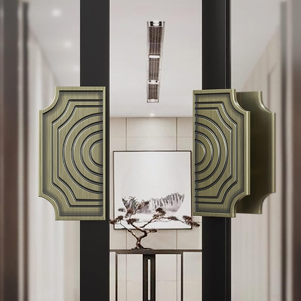 Anti-Rust Aluminum Glass Door Square Handle, Interior Exterior Doors Handle Set, Resistance to Rust/corrosionstain/Deformation, Modern Home Design,Bronze-40cm (16")