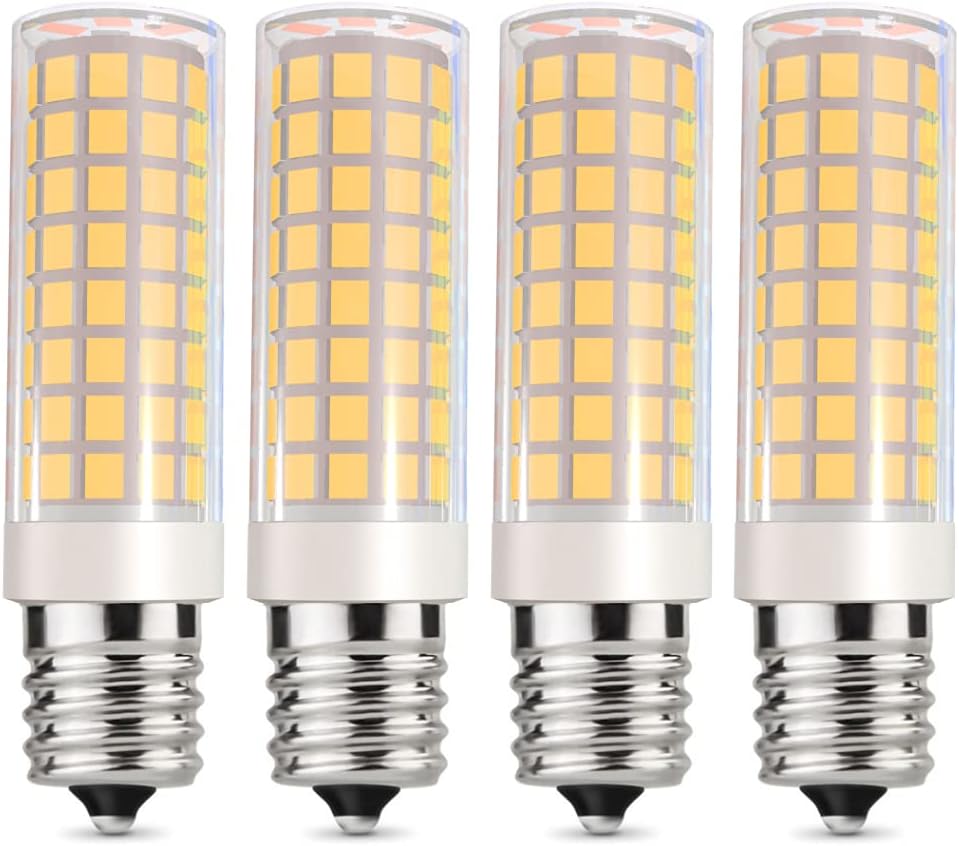 Microwave Oven Light E17 LED Bulb T7 Base 8W(80W Halogen Equivalent) Over Counter Microwave Ovens120V Replacement Oven Part for 8206232A 1890433 AP4512653 WB36X10003,4-Pack(Warm White 3000K)