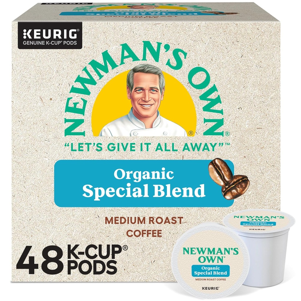 Newman's Own Organics Special Blend, Single-Serve Keurig K-Cup Pods, Medium Roast Coffee Pods, 48 Count