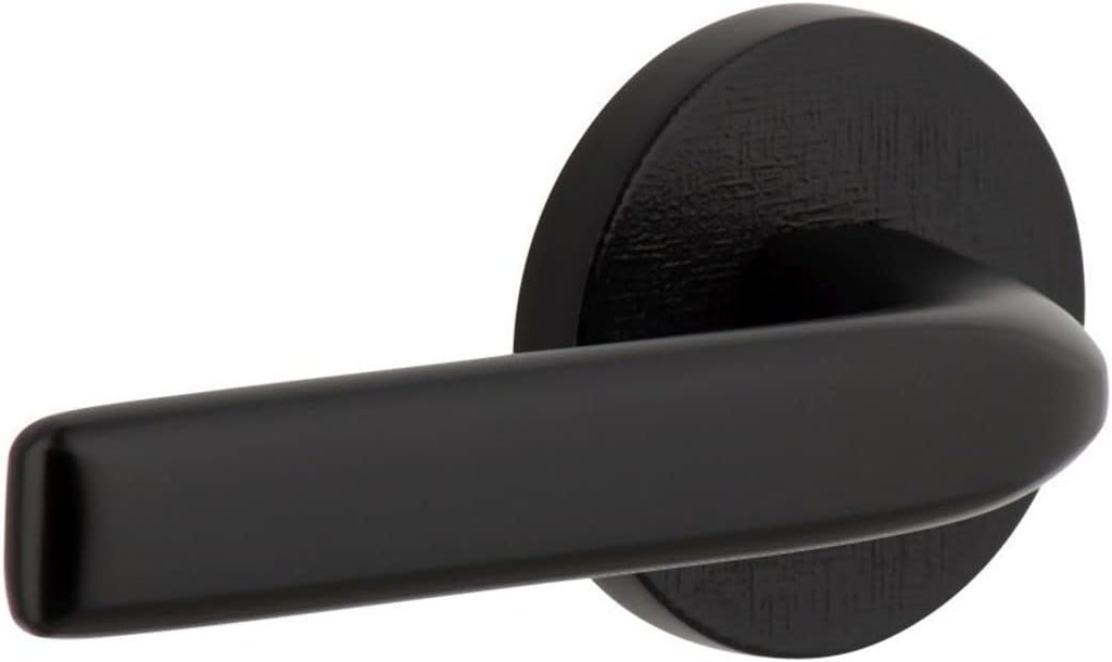 Viaggio CLOMLNBLL_SD_LH Motivo Left Handed Solid Brass Non-Turning One-Sided Dummy Door Lever with Bella Lever and Circolo Linen Rosette - Satin Black