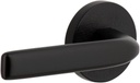 Viaggio CLOMLNBLL_SD_LH Motivo Left Handed Solid Brass Non-Turning One-Sided Dummy Door Lever with Bella Lever and Circolo Linen Rosette - Satin Black