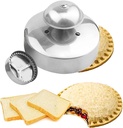 EKDJKK Round Sandwich Cutter and Sealer, Stainless Steel, Silver, 1 Pc