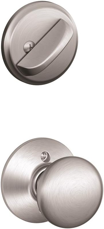 Schlage F59 PLY 626 Plymouth Interior Knob with Deadbolt, Brushed Chrome (Interior Half Only)