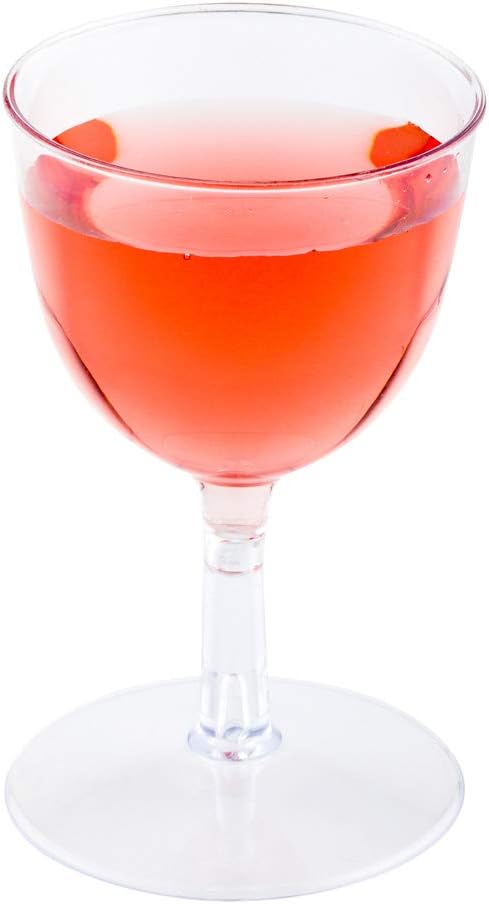Restaurantware 2 Ounce Mini Wine Glasses 100 Disposable Plastic Wine Glasses - Recyclable Crack Resistant Clear Plastic Disposable Wine Goblets For Parties or Weddings