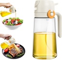 Oil Sprayer for Cooking 2 in 1 Olive Oil Dispenser and Sprayer 16oz/470ml Glass Spray Bottles And Pour for Cooking Kitchen Food-Grade Oil Mister For Air Fryer Salad Baking BBQ(white)