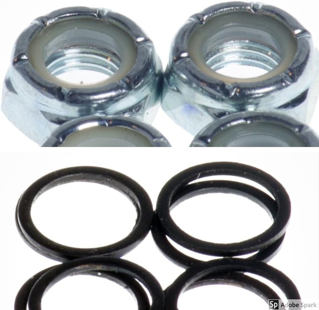 Dime Bag Hardware Skateboard Truck Axle Washers (Speed Rings) Nuts for Speed Bearing Performance