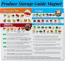 Produce Storage Guide Magnet - How to Store Food Magnet for The Fridge, Fruit & Vegetable Cheat Sheet, Kitchen Organizer Magnetic Chart, Food Storage Chart, Kitchen Fridge Magnet