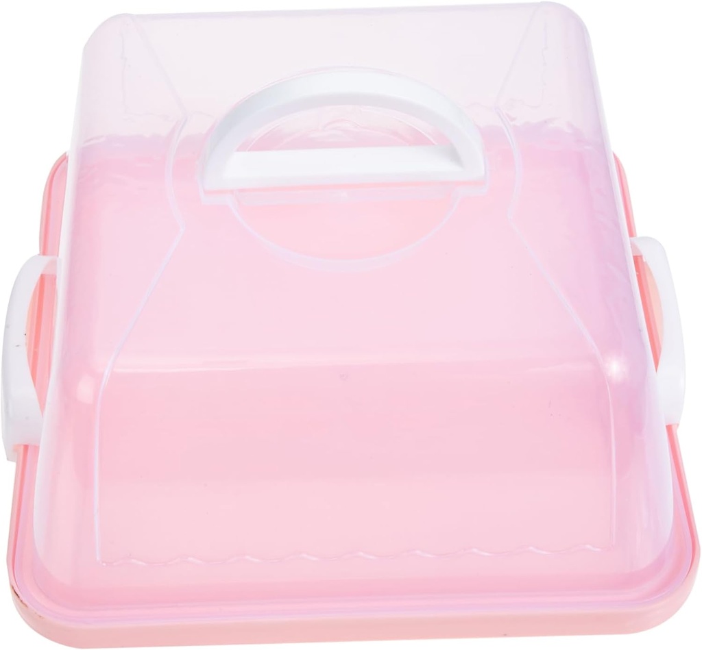 Cabilock Portable Cake Carrier with Handle Plastic Dessert Storage Case Oil Cake Container with Lid Reusable Easy to Clean