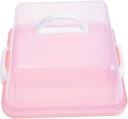 Cabilock Portable Cake Carrier with Handle Plastic Dessert Storage Case Oil Cake Container with Lid Reusable Easy to Clean