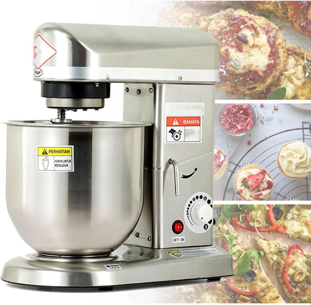 Electric Stand Mixer,3 Speed Dough Machine with Whisk,Dough Hook,Mixer Food Processor,Kitchen Household Multi-Function Stand Mixer,Cake Mixer(5L)