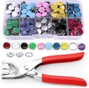 Snaps for Fabric, MIFOLEU 100 Sets Metal Snaps Buttons with Fastener Pliers Press Tool Kit, Solid Prong Ring Snap Button Fasteners Kit, Perfect for DIY Crafts Clothes Hats and Sewing(9.5mm / 400 PCS)