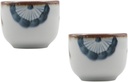 2pcs Elegant Japanese Style Sake Cup Decorated Tea Cup Traditional Japanese Pattern