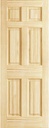 Colonial Six Panel Passage Door, Unfinished, 30" x 80" x 1.375"