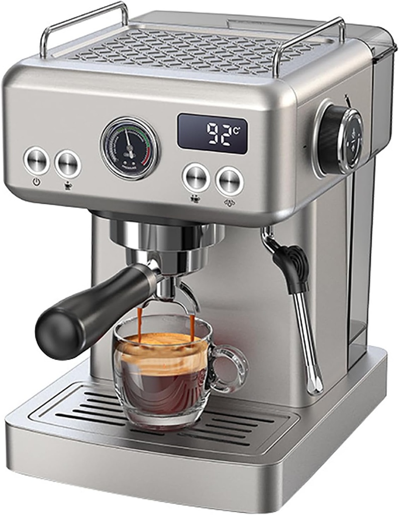 Semi-Automatic Espresso & Ground Coffee Machine, 20 Bar Pressure with 1.8L Large Tank, Dual Temperature Milk Frother for Hot & Cold Beverages, Professional Coffee Maker