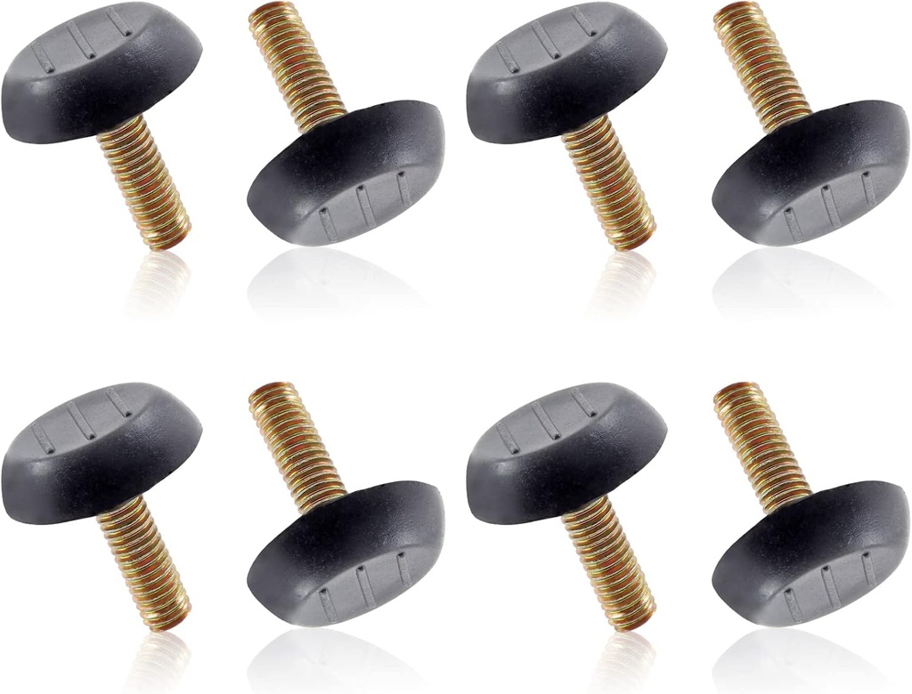 M6 Furniture Levelers Table Leg Levelers, 8 Pcs Levelling Foot Screw on Furniture Glides Foot Adjuster Mini Adjustable Feet for Legs Patio Feet - Black